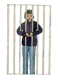 示意圖：拇指銬酷刑