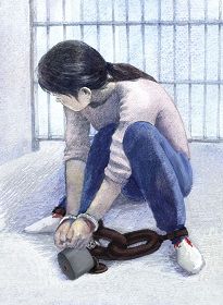 中共酷刑示意圖：手腳腳鐐