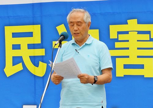 圖13：圖為北韓人權運動家金相憲演講。