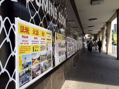 圖4-5：這是去一家中餐館的必經之路，午飯和晚飯時很多中國遊客走過，不時有人停下腳步閱讀。