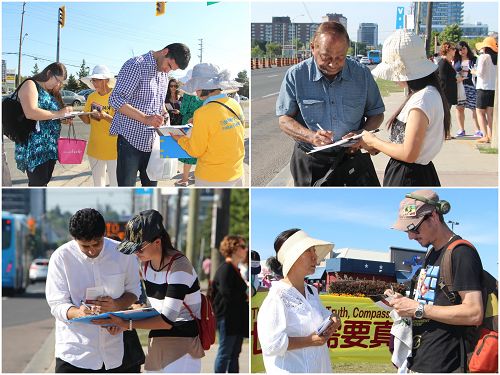 多倫多市民簽名支持法輪功