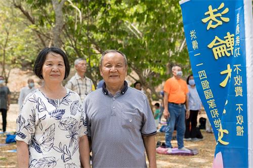 '圖8：現年七十七歲的林博治，感謝師父，感謝大法，讓他「老當益壯」 ！'