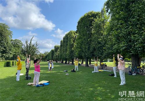 '圖1：上午學員在國王公園集體煉功拉開活動的序幕。'