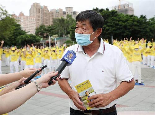 圖6: 台中市議員王朝坤認為，支持法輪功反迫害行動相當有意義。